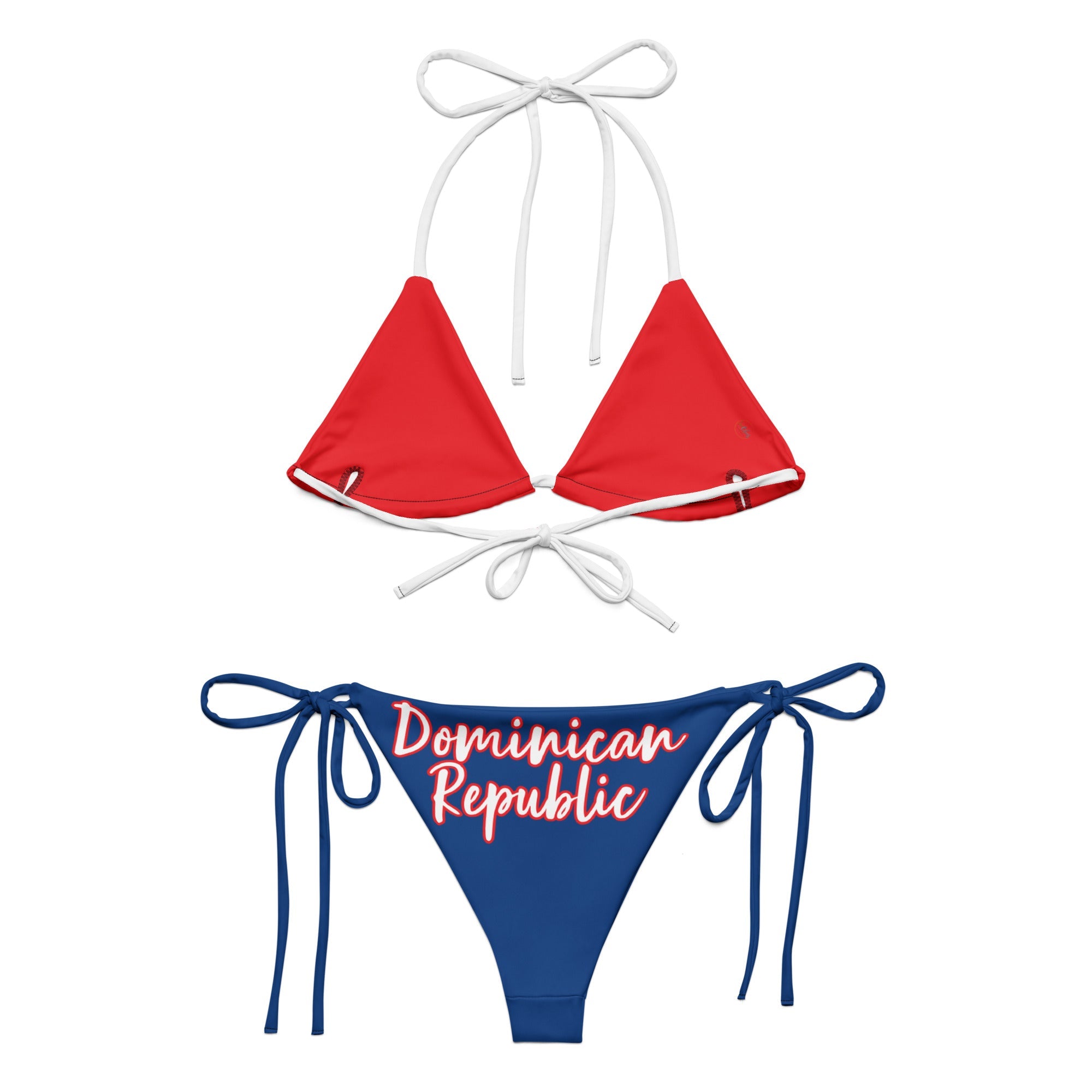 Dominican Republic Flag All Over Print Recycled String Bikini