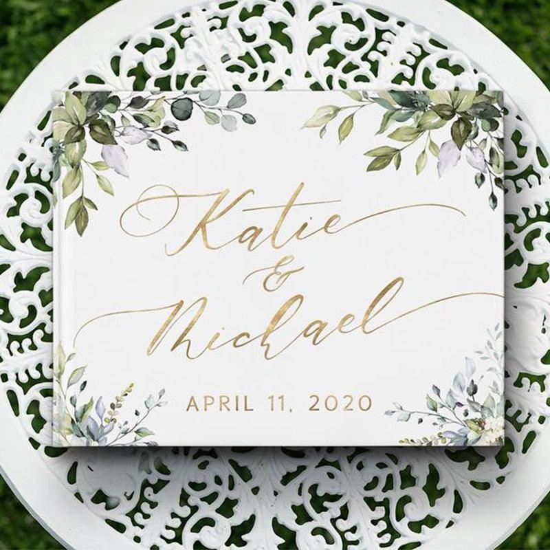 Alternatives Flower Wedding Guest Book Personalized White Guestbook Wedding Guestbook Album Custom Wood Look Printable Guestbook Family Scrapbook Albums Family Anniversary Gift For Couple
