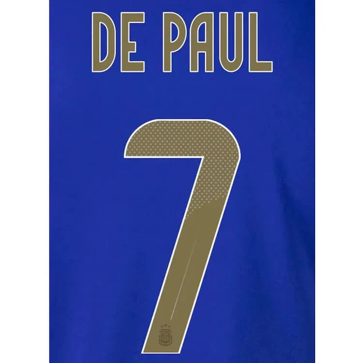 Argentina 2024/25 Away De Paul #7 Jersey Name Set