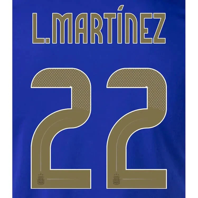 Argentina 2024/25 Away L. Martinez #22 Youth Jersey Name Set
