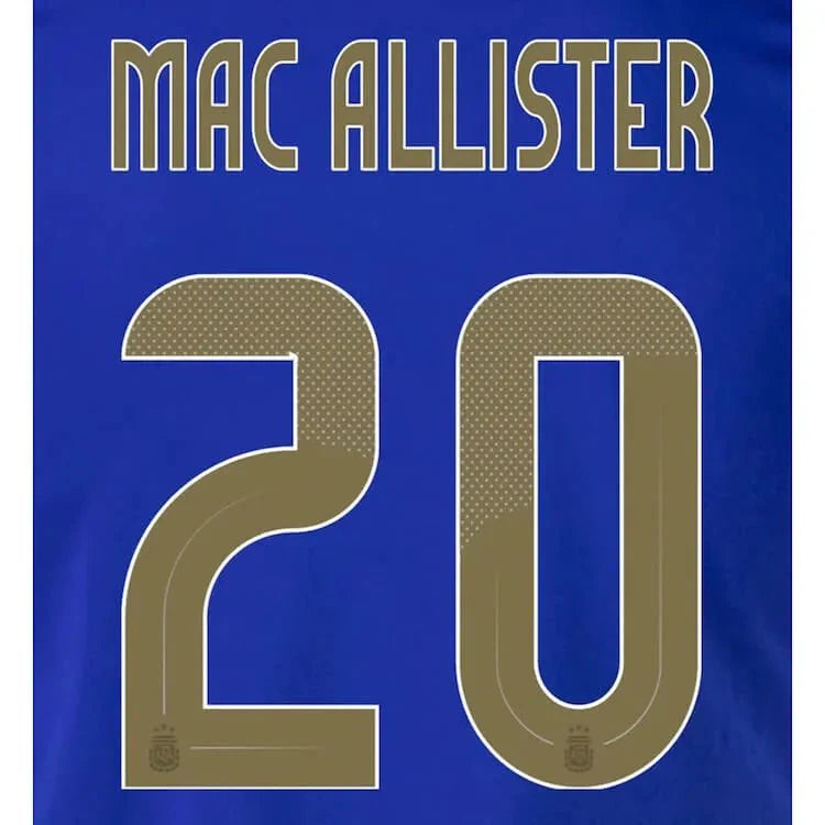 Argentina 2024/25 Away Mac Allister #20 Jersey Name Set