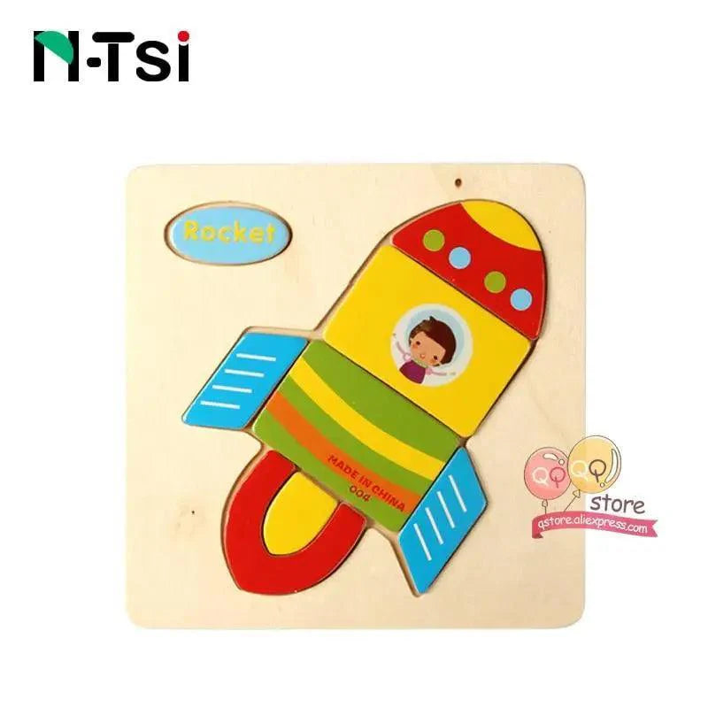 Baby Wooden Puzzle Toys for Toddlers Developing Educational Kids Toys For Children Game Cartoon Animal Gift 3 Years