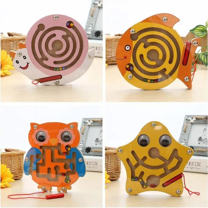 Baby Wooden Toy for Children Magnetic Maze Balance Board Wood game , Maze Puzzle baby Toys 0-12Months