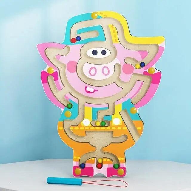 Baby Wooden Toy for Children Magnetic Maze Balance Board Wood game , Maze Puzzle baby Toys 0-12Months