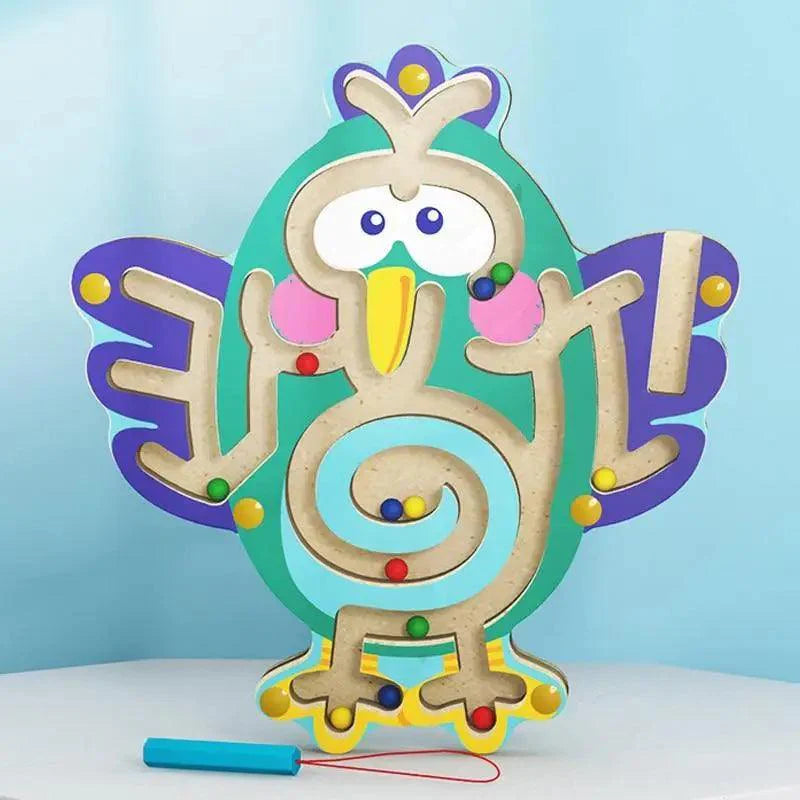 Baby Wooden Toy for Children Magnetic Maze Balance Board Wood game , Maze Puzzle baby Toys 0-12Months