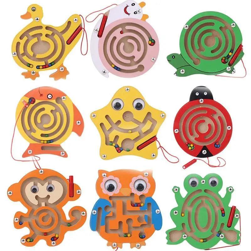 Baby Wooden Toy for Children Magnetic Maze Balance Board Wood game , Maze Puzzle baby Toys 0-12Months