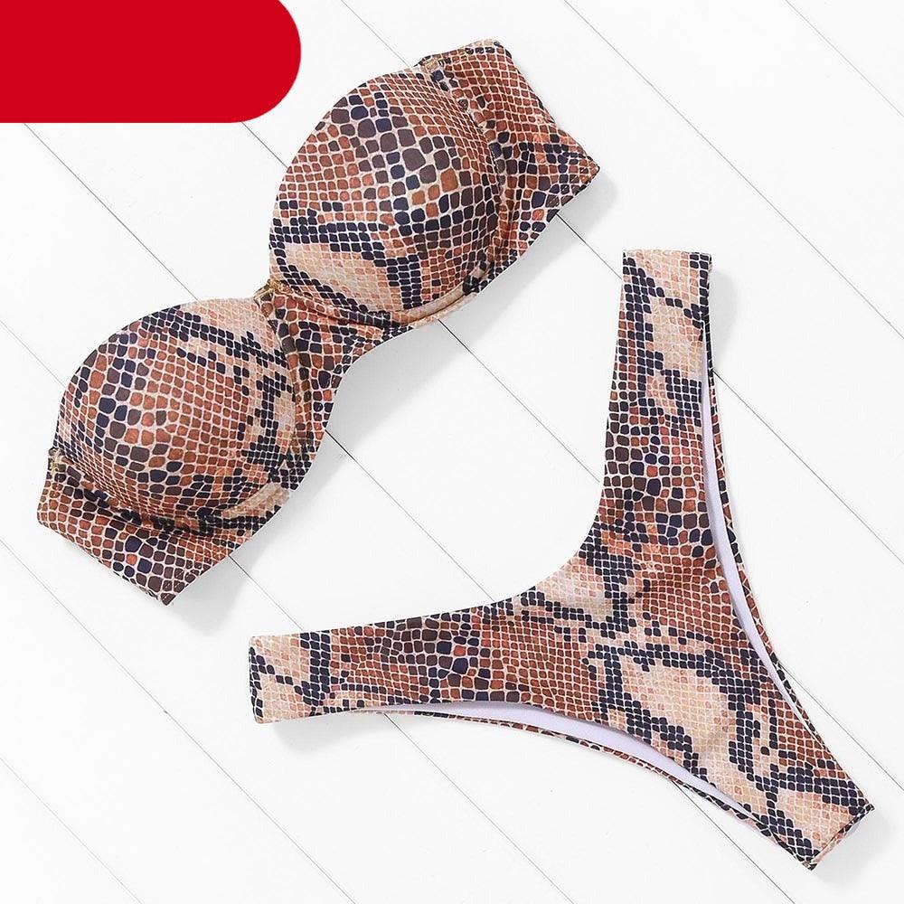 Bikini Set High Cut Solid Swimsuit Women Swimwear Push Up Bathing Suit Beachwear Leopard Bikini Women's Ribbed Underwire Bikini High Cut Bikini V Swimwear Butterfly Print High Leg Bikini Swimsuit