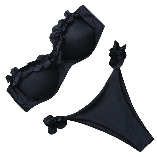 Bikini Set High Cut Solid Swimsuit Women Swimwear Push Up Bathing Suit Beachwear Leopard Bikini Women's Ribbed Underwire Bikini High Cut Bikini V Swimwear Butterfly Print High Leg Bikini Swimsuit