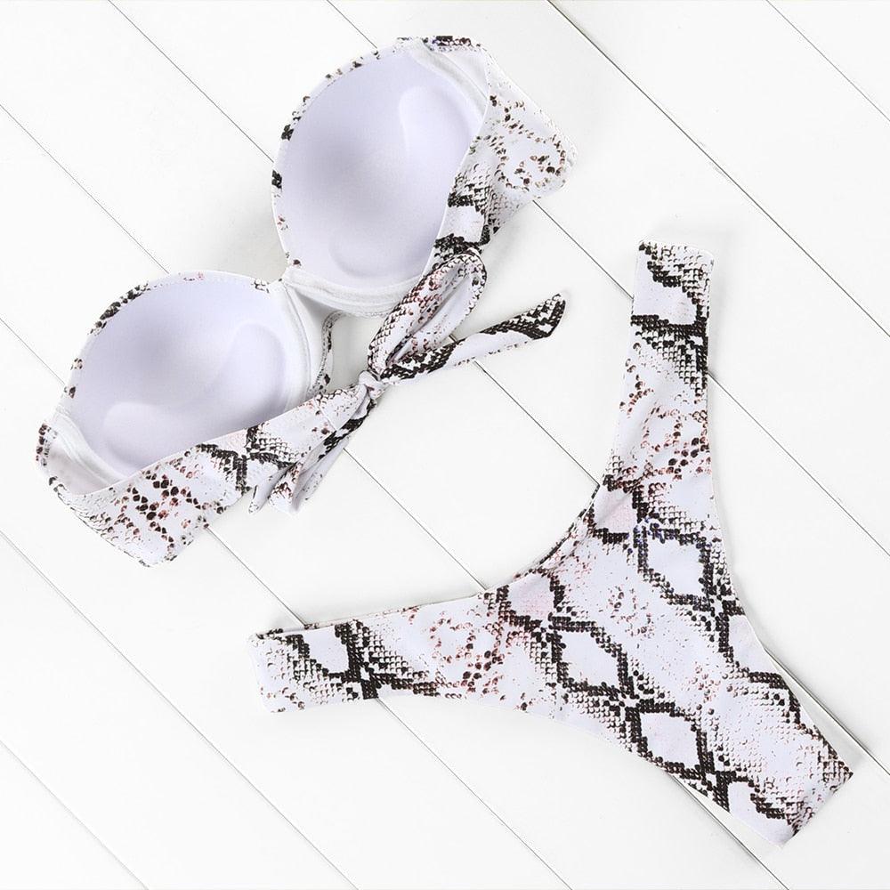 Bikini Set High Cut Solid Swimsuit Women Swimwear Push Up Bathing Suit Beachwear Leopard Bikini Women's Ribbed Underwire Bikini High Cut Bikini V Swimwear Butterfly Print High Leg Bikini Swimsuit
