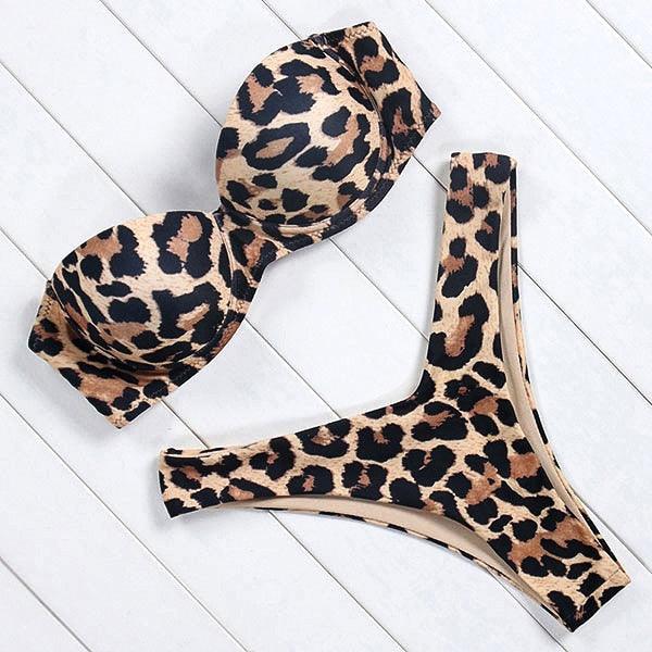 Bikini Set High Cut Solid Swimsuit Women Swimwear Push Up Bathing Suit Beachwear Leopard Bikini Women's Ribbed Underwire Bikini High Cut Bikini V Swimwear Butterfly Print High Leg Bikini Swimsuit