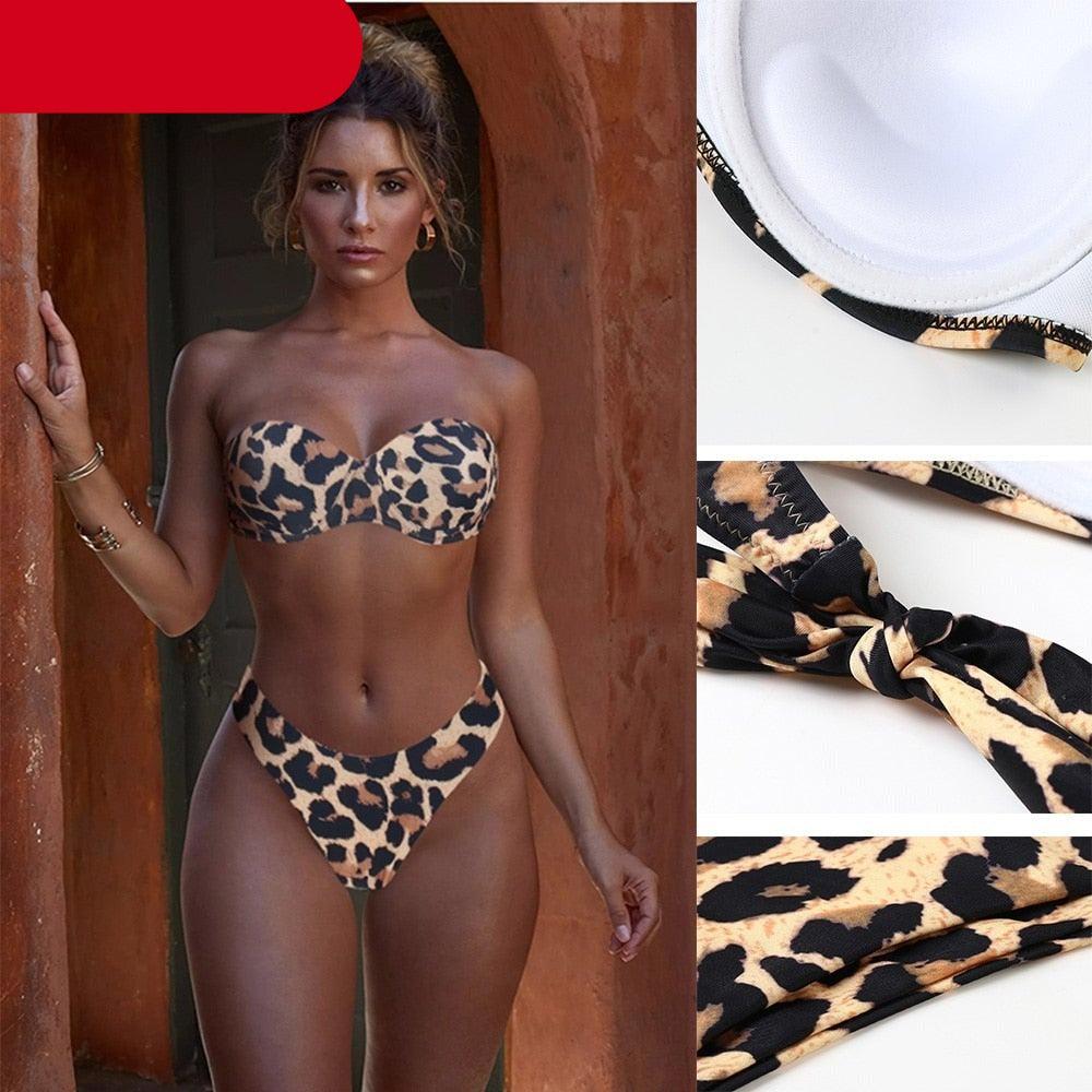Bikini Set High Cut Solid Swimsuit Women Swimwear Push Up Bathing Suit Beachwear Leopard Bikini Women's Ribbed Underwire Bikini High Cut Bikini V Swimwear Butterfly Print High Leg Bikini Swimsuit