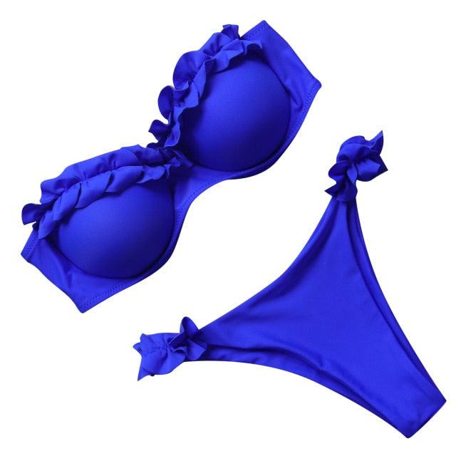 Bikini Set High Cut Solid Swimsuit Women Swimwear Push Up Bathing Suit Beachwear Leopard Bikini Women's Ribbed Underwire Bikini High Cut Bikini V Swimwear Butterfly Print High Leg Bikini Swimsuit