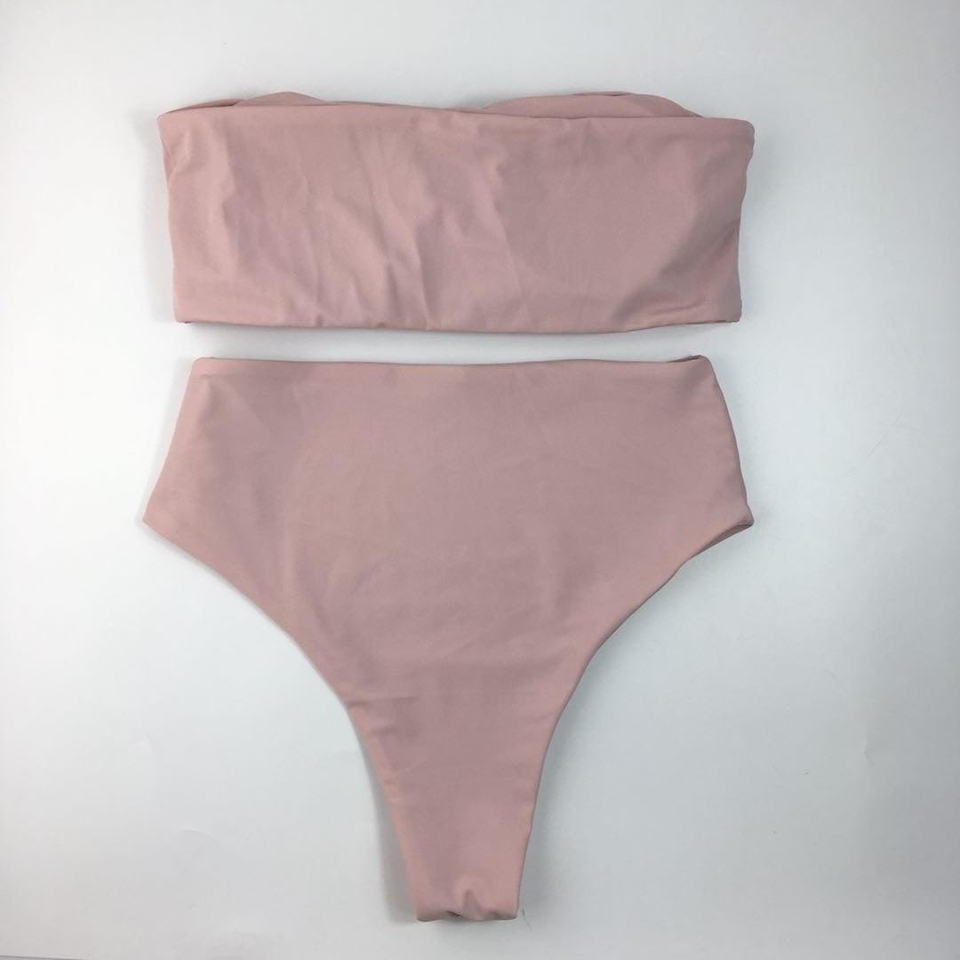 Bikini Set Summer Swimwear Beach Women's Swimsuit Bathing Suit Push Up Brazilian Bikini Women’s Two-Piece Strapless Padded High Cut Bathing Suit Swimwear