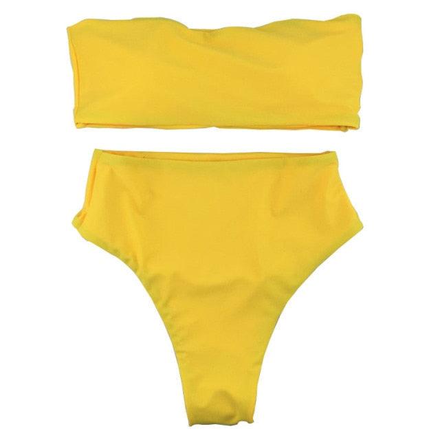 Bikini Set Summer Swimwear Beach Women's Swimsuit Bathing Suit Push Up Brazilian Bikini Women’s Two-Piece Strapless Padded High Cut Bathing Suit Swimwear