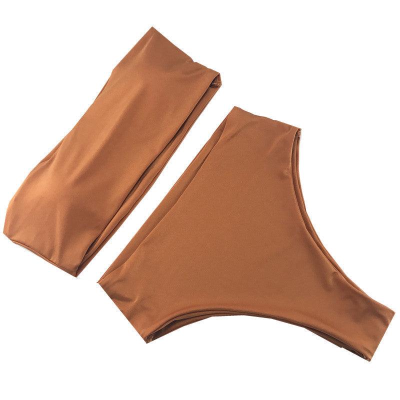 Bikini Set Summer Swimwear Beach Women's Swimsuit Bathing Suit Push Up Brazilian Bikini Women’s Two-Piece Strapless Padded High Cut Bathing Suit Swimwear