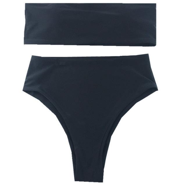Bikini Set Summer Swimwear Beach Women's Swimsuit Bathing Suit Push Up Brazilian Bikini Women’s Two-Piece Strapless Padded High Cut Bathing Suit Swimwear
