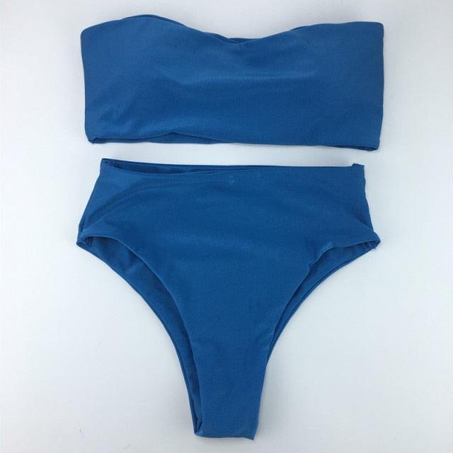 Bikini Set Summer Swimwear Beach Women's Swimsuit Bathing Suit Push Up Brazilian Bikini Women’s Two-Piece Strapless Padded High Cut Bathing Suit Swimwear