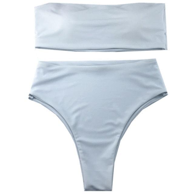 Bikini Set Summer Swimwear Beach Women's Swimsuit Bathing Suit Push Up Brazilian Bikini Women’s Two-Piece Strapless Padded High Cut Bathing Suit Swimwear