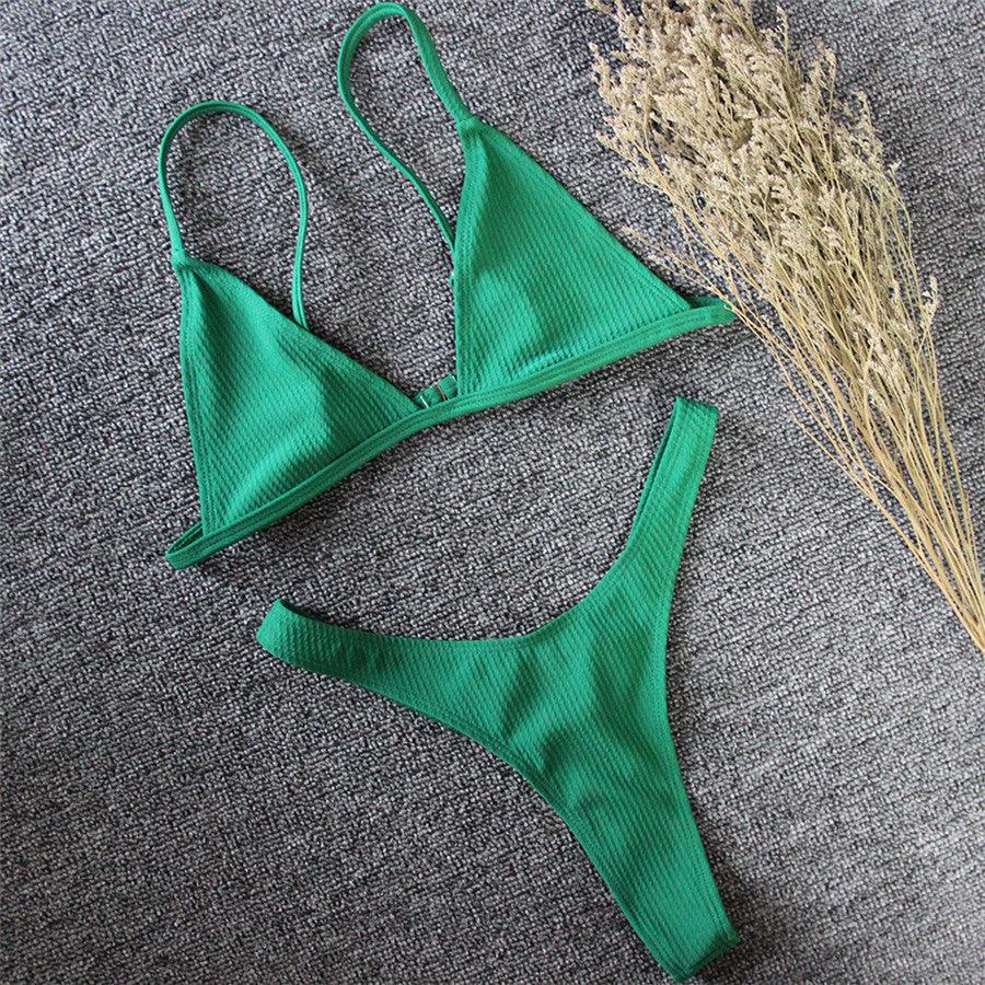 Bikini Set Swimsuit Small Cup High Cut Style Beach Solid Black White Micro Swimwear Thong Bikinis Women's Micro String Bikini Swimsuits Padded High Cut Bathing Suits