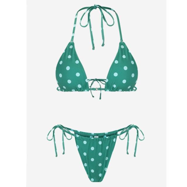 Bikini Swimsuit Solid Color Bikini Set Swimwear Bathing Suit Women Bikinis String Beach Women Two Piece Bikini Swimsuit Bathing Suits Halter Triangle Tops String Bikini Sets