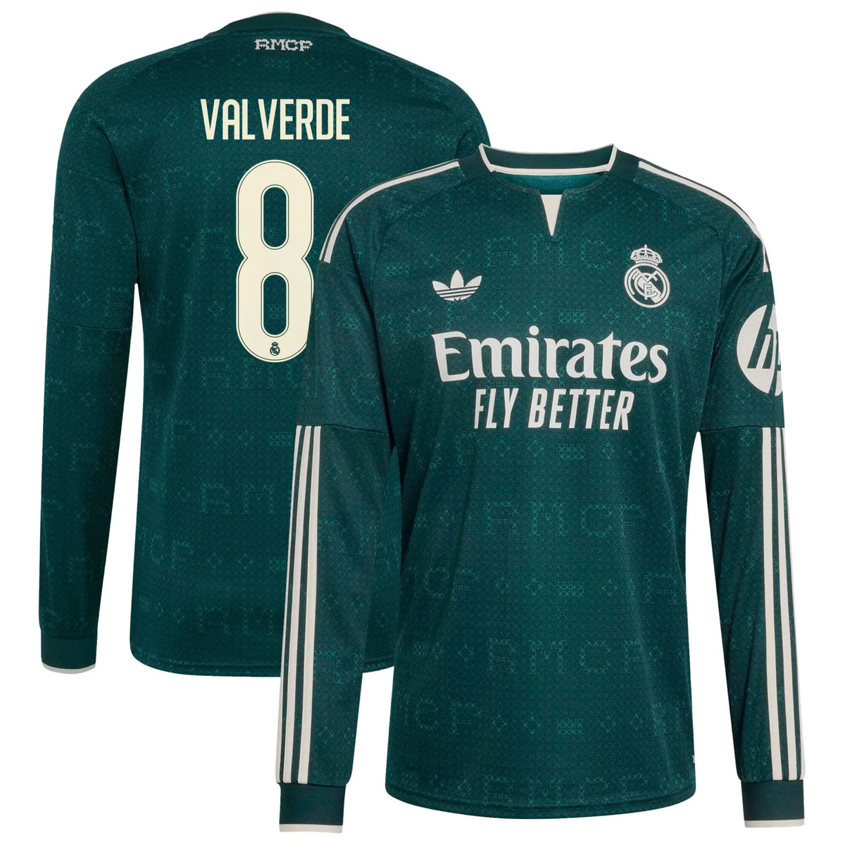 adidas 2026-27 Real Madrid Men's Stadium Away Long-Sleeve Soccer Jersey