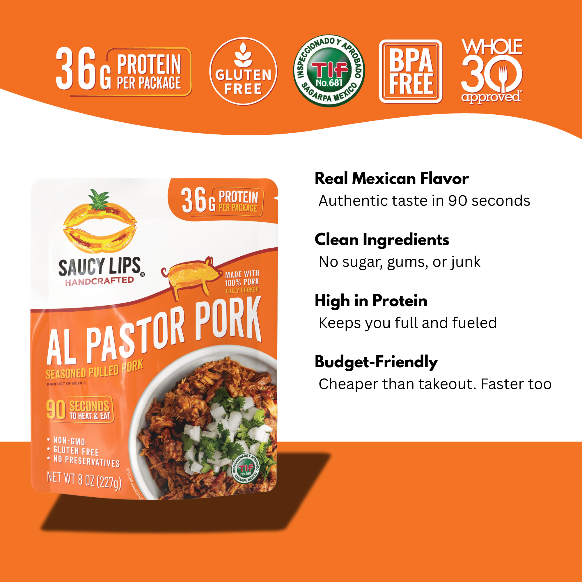 Cerdo al Pastor – 36 g de Proteína | Listo en 90 Segundos