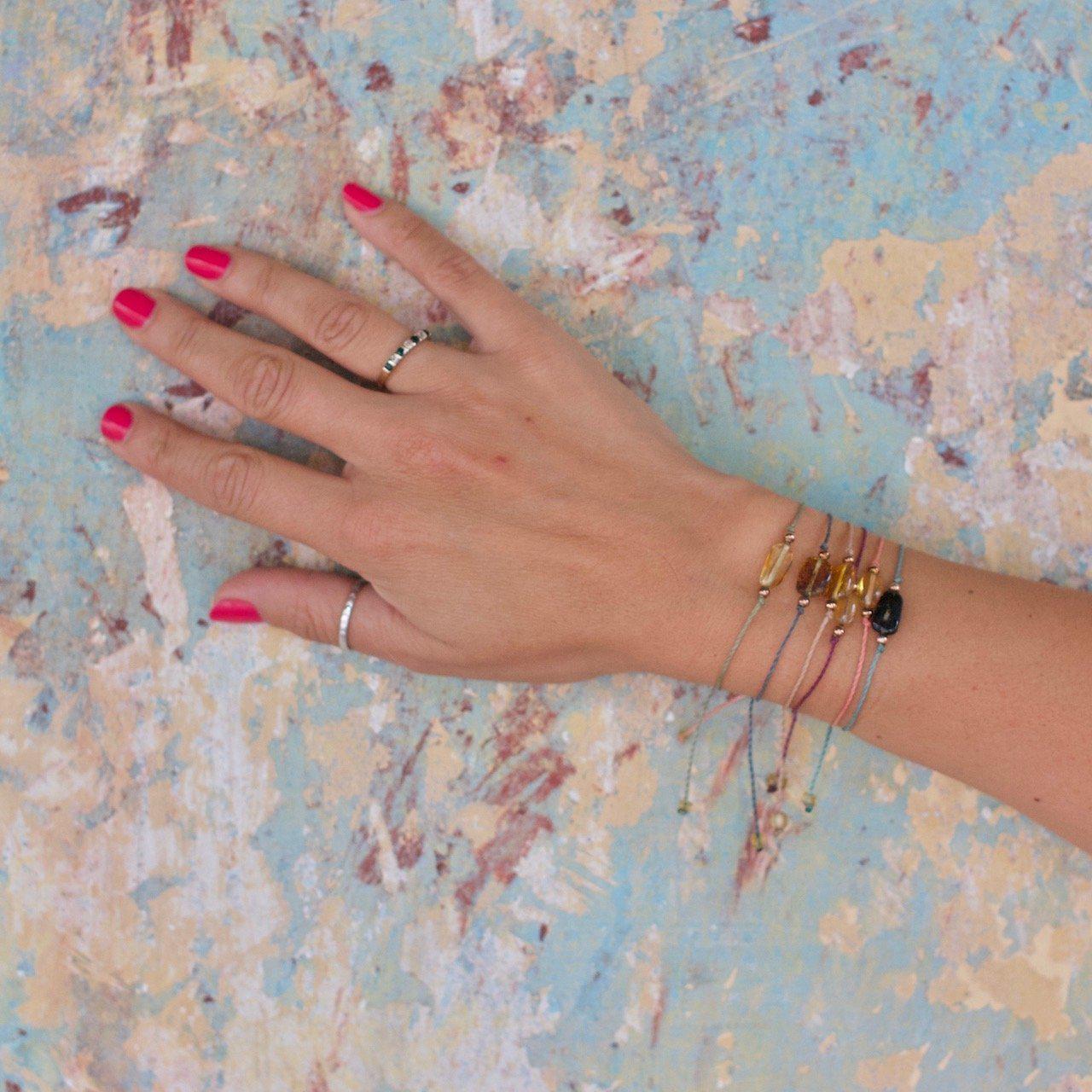 Erika Single Amber Pull String Bracelet - Mexico