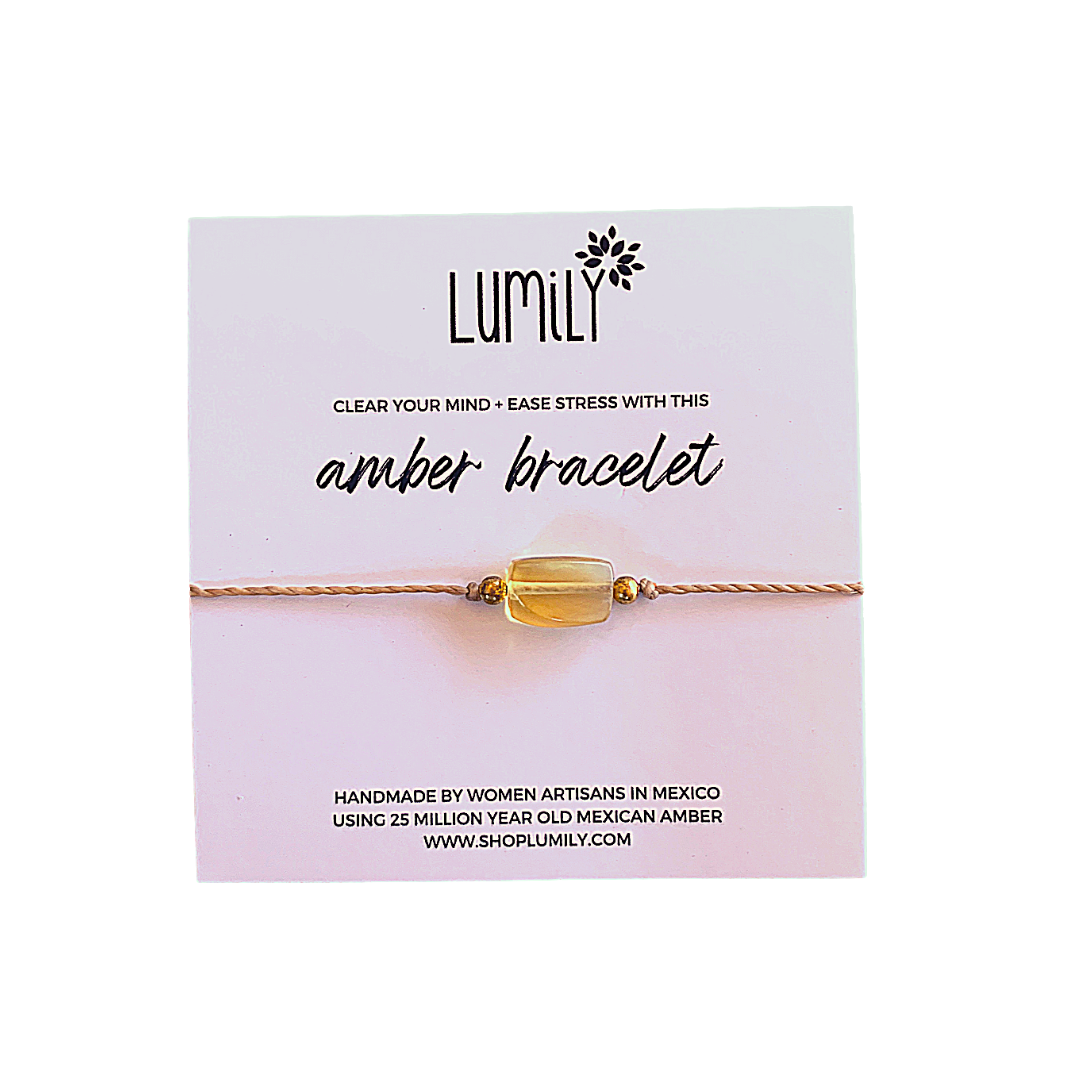 Erika Single Amber Pull String Bracelet - Mexico