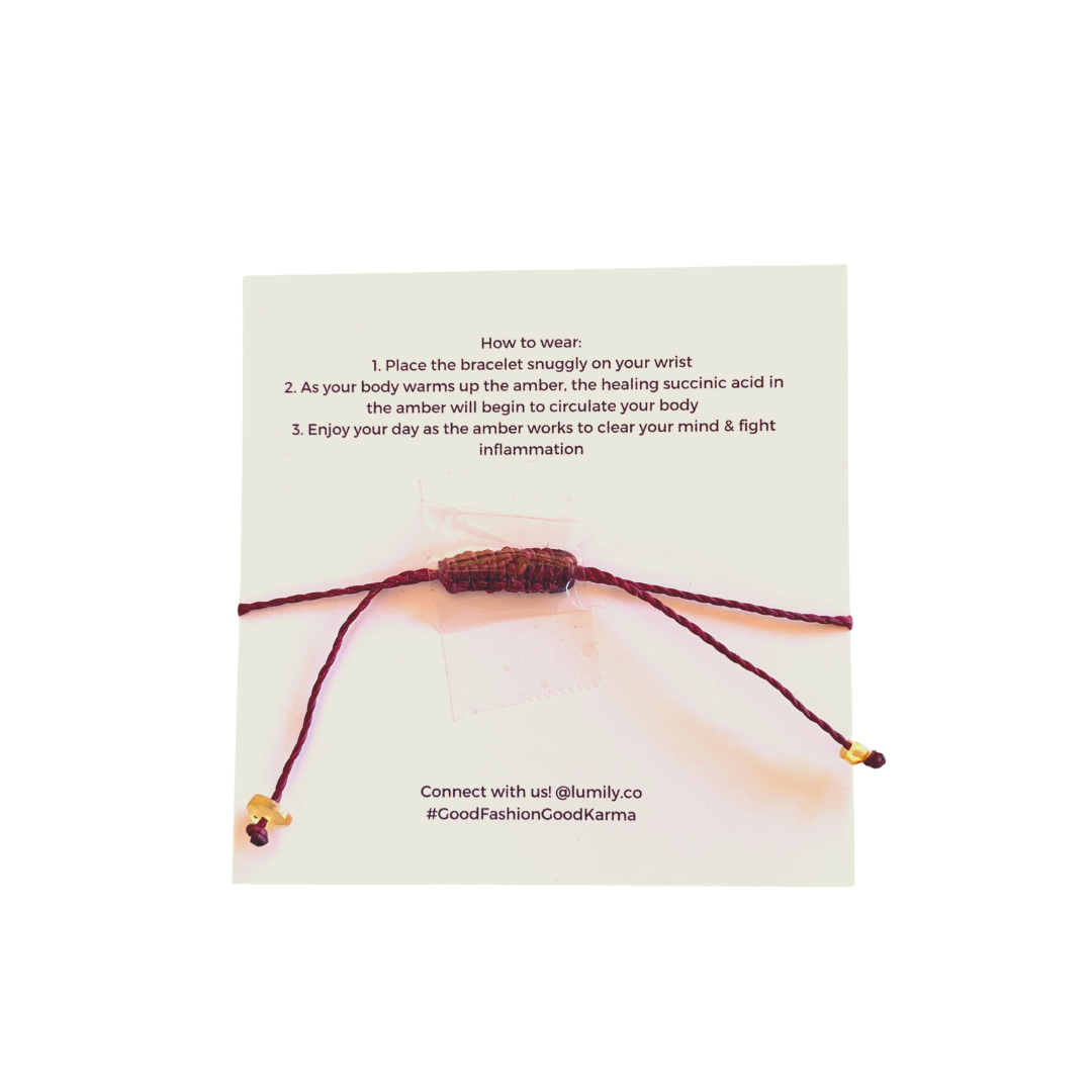 Erika Single Amber Pull String Bracelet - Mexico