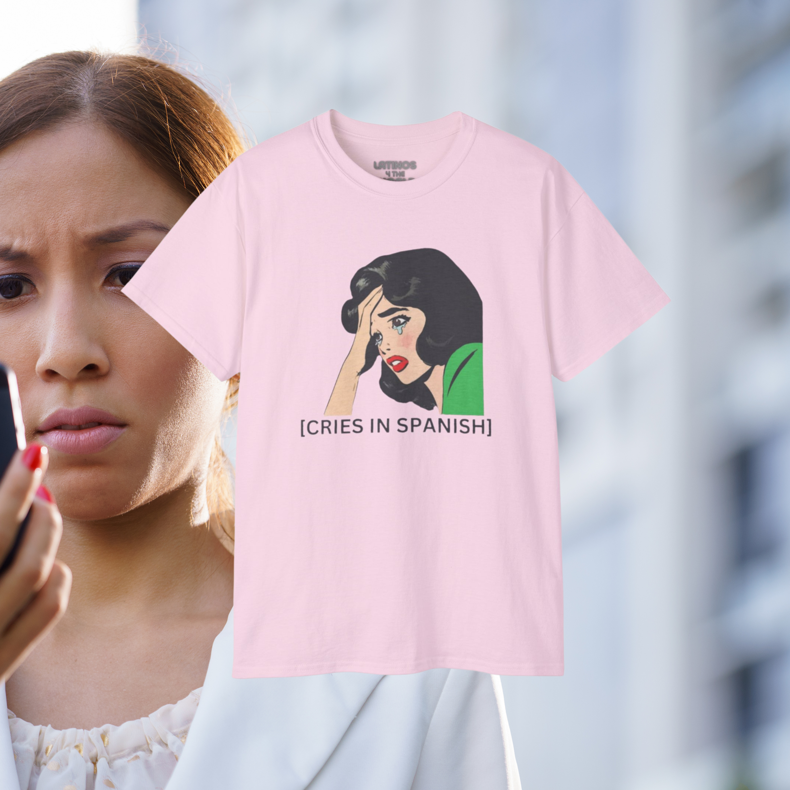 Camiseta de algodón grueso "Llora Telenovela en español" | 5 colores