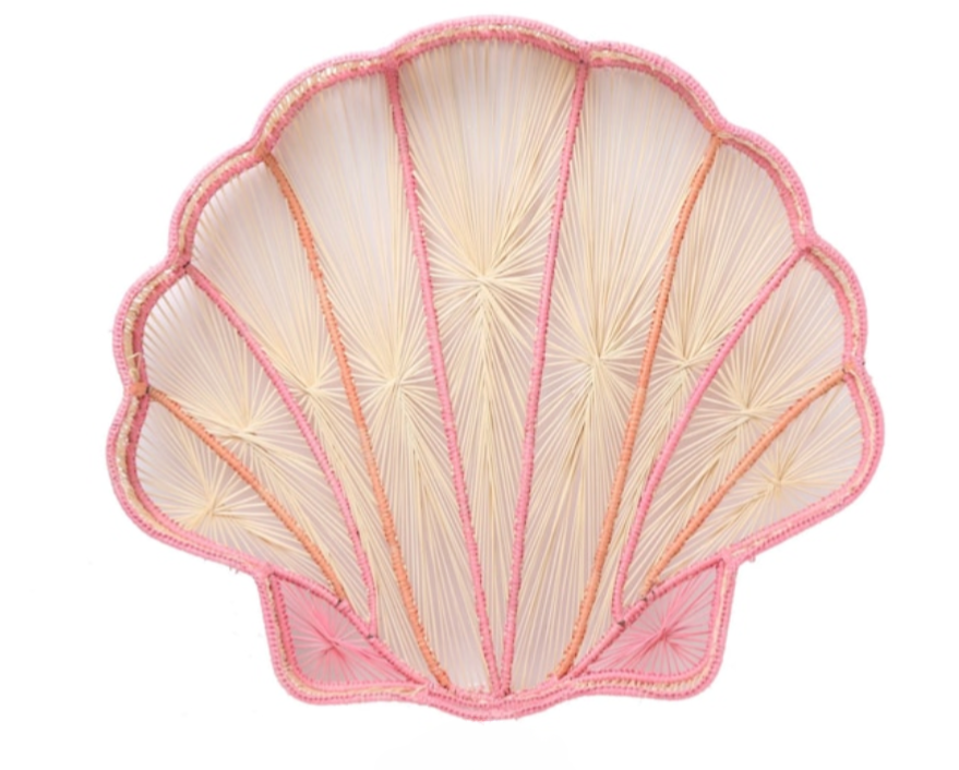 Shell Charm Handwoven Iraca Decorative Tray