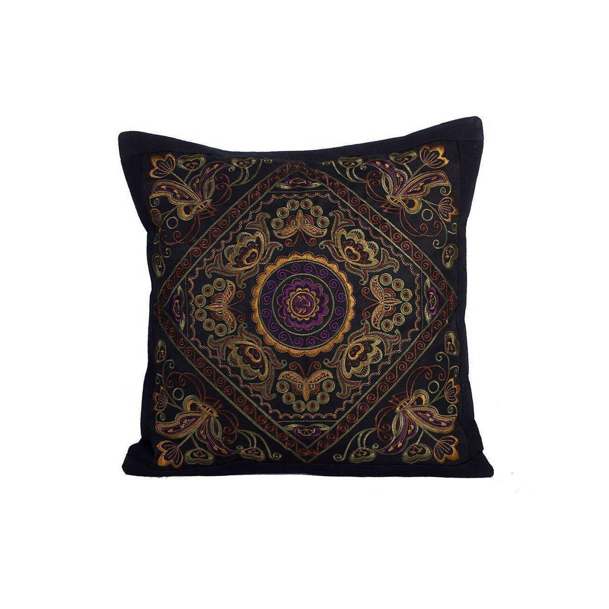 Diamond Flower Embroidered Pillow Cover - Thailand