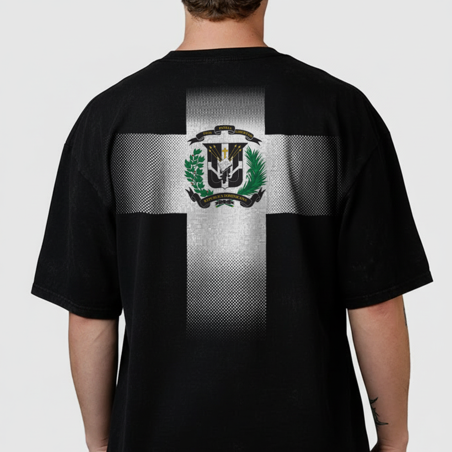 Camiseta dominicana — Escudo de armas en la espalda