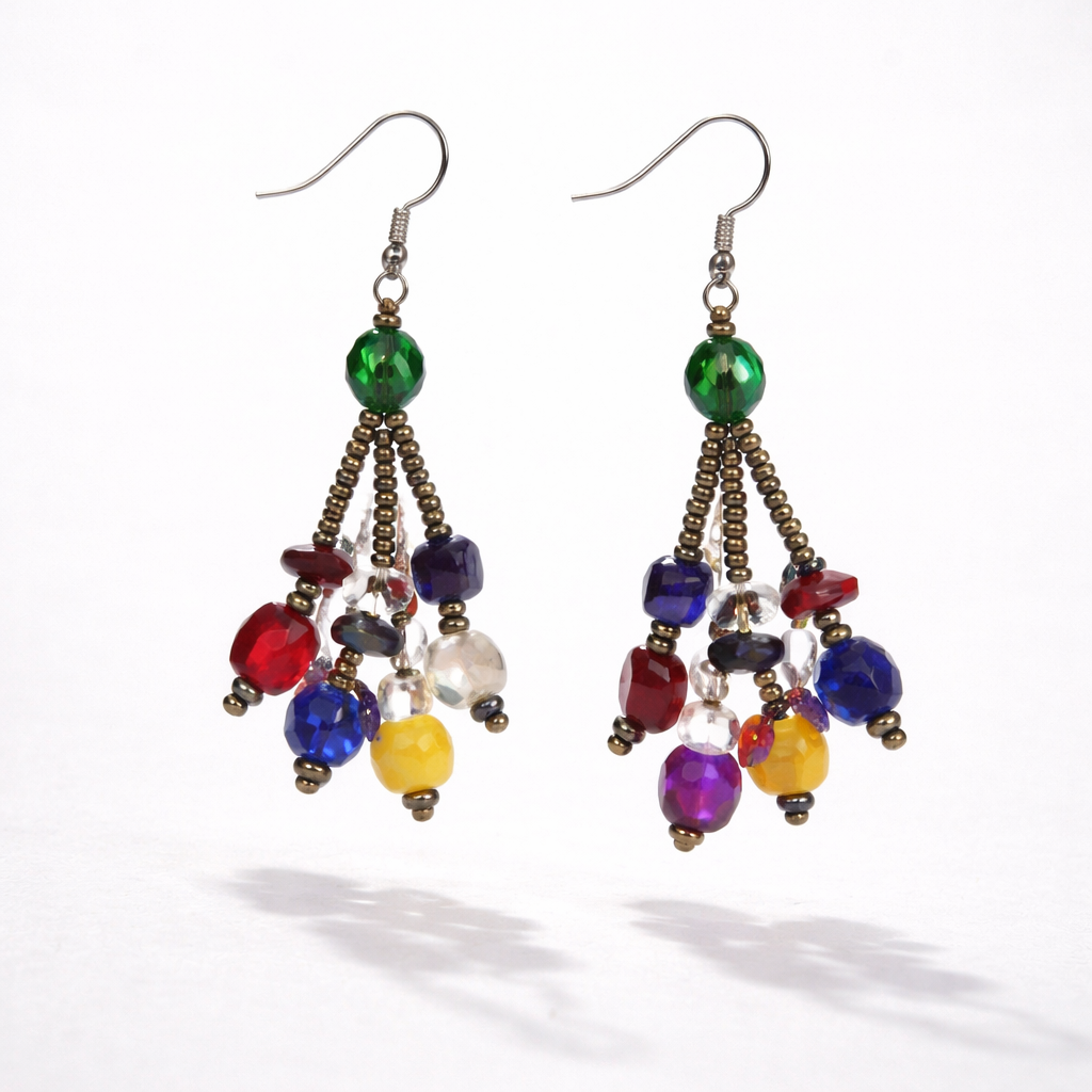 Luzy Seed Bead Dangly Earrings - Guatemala