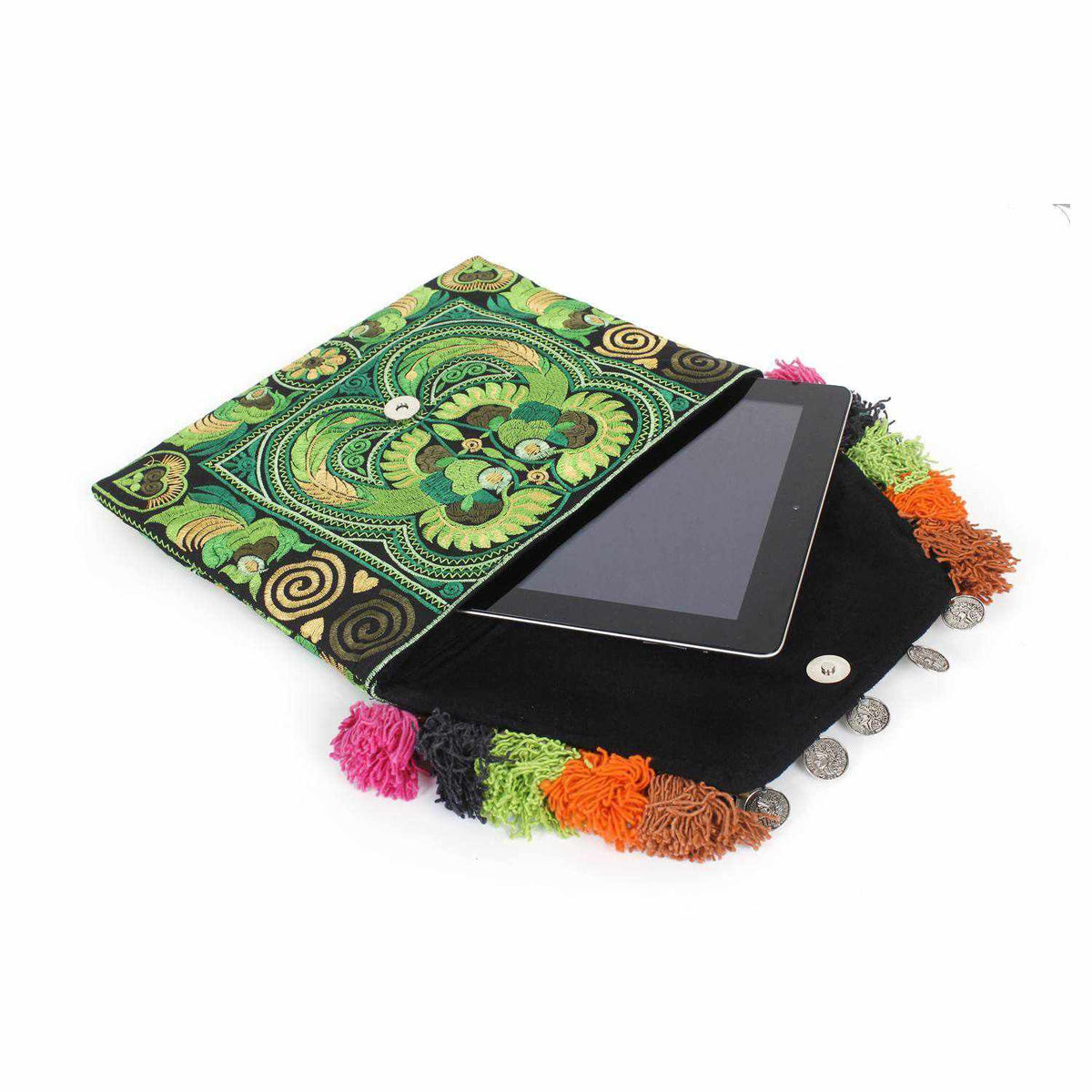Embroidered Multi Tassel Clutch Bag iPad Case – Thailand