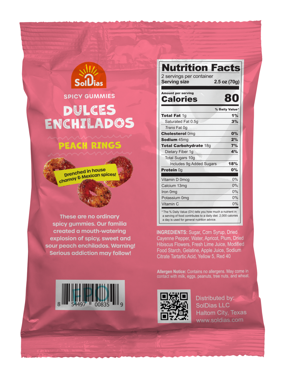 Dulces Enchilados - Rodajas de durazno picantes 5 oz