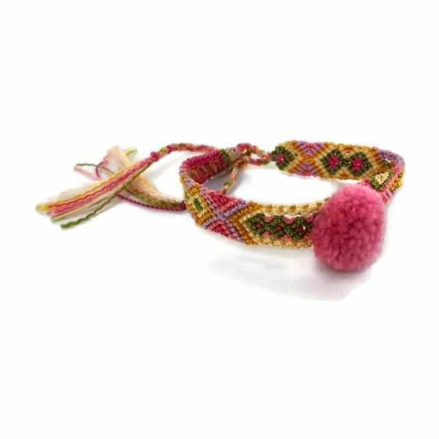 Pulsera de Pompones Tejida de la Amistad - México