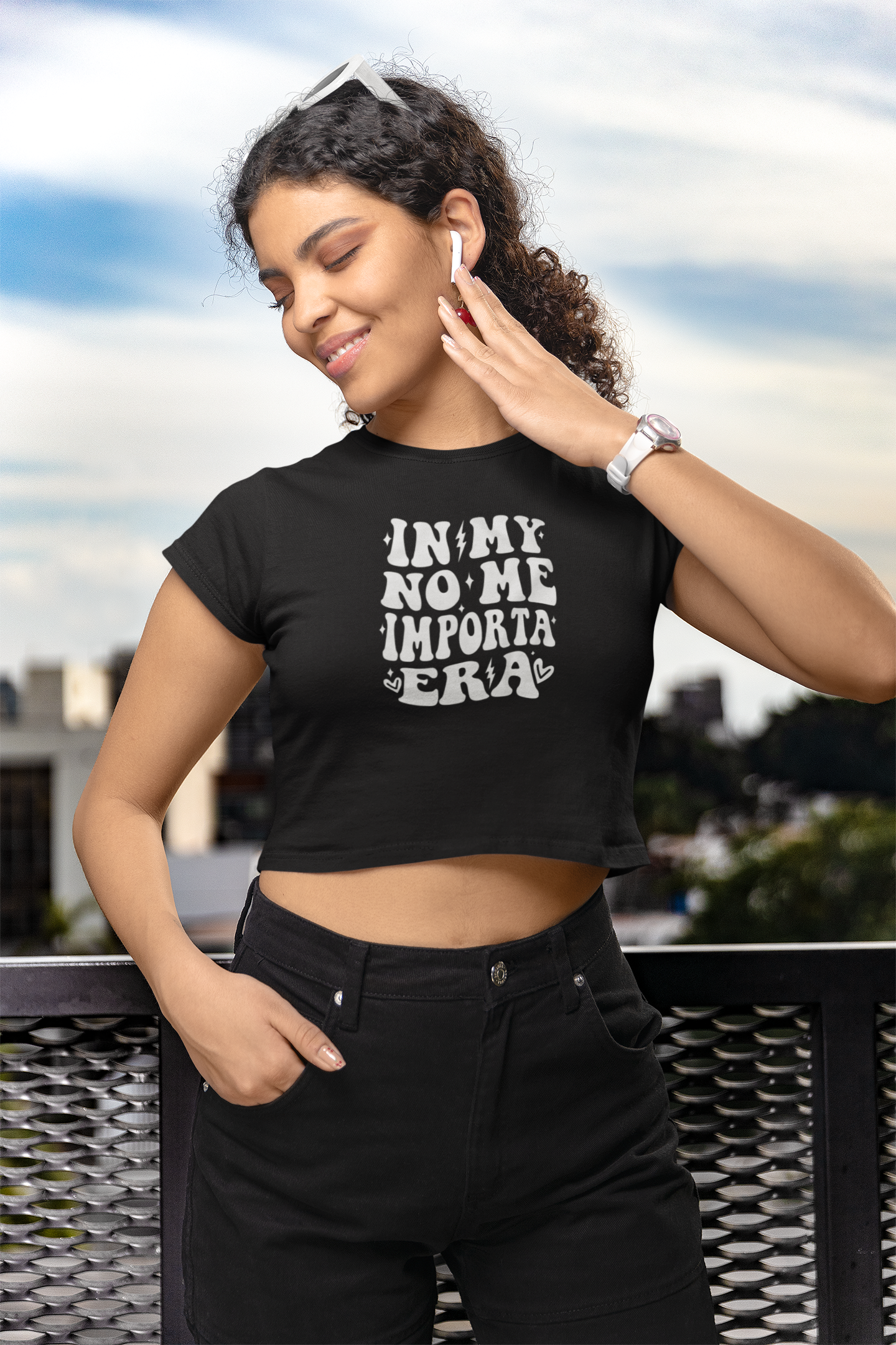 In My No Me Importa Era | Women's Flowy Crop-Top Tee | 3 Colors