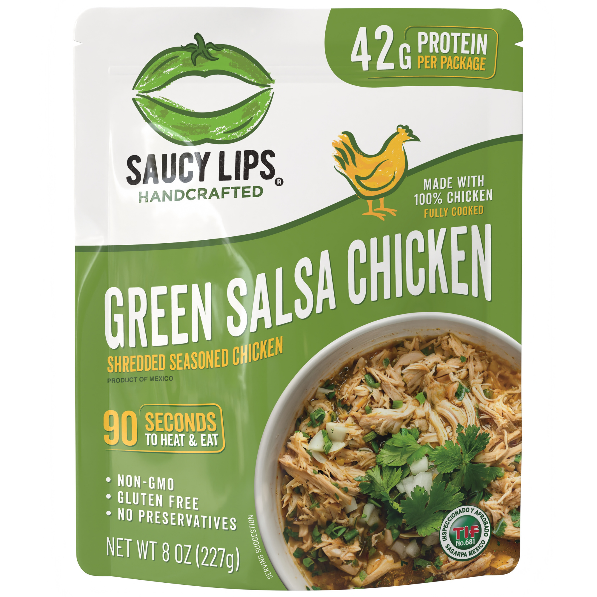 Pollo con Salsa Verde – 42g de Proteína | Listo en 90 Segundos