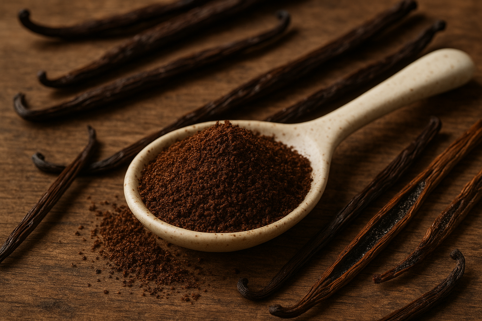 Ground Vanilla Bean Powder – Tahitian, Ecuadorian Grown