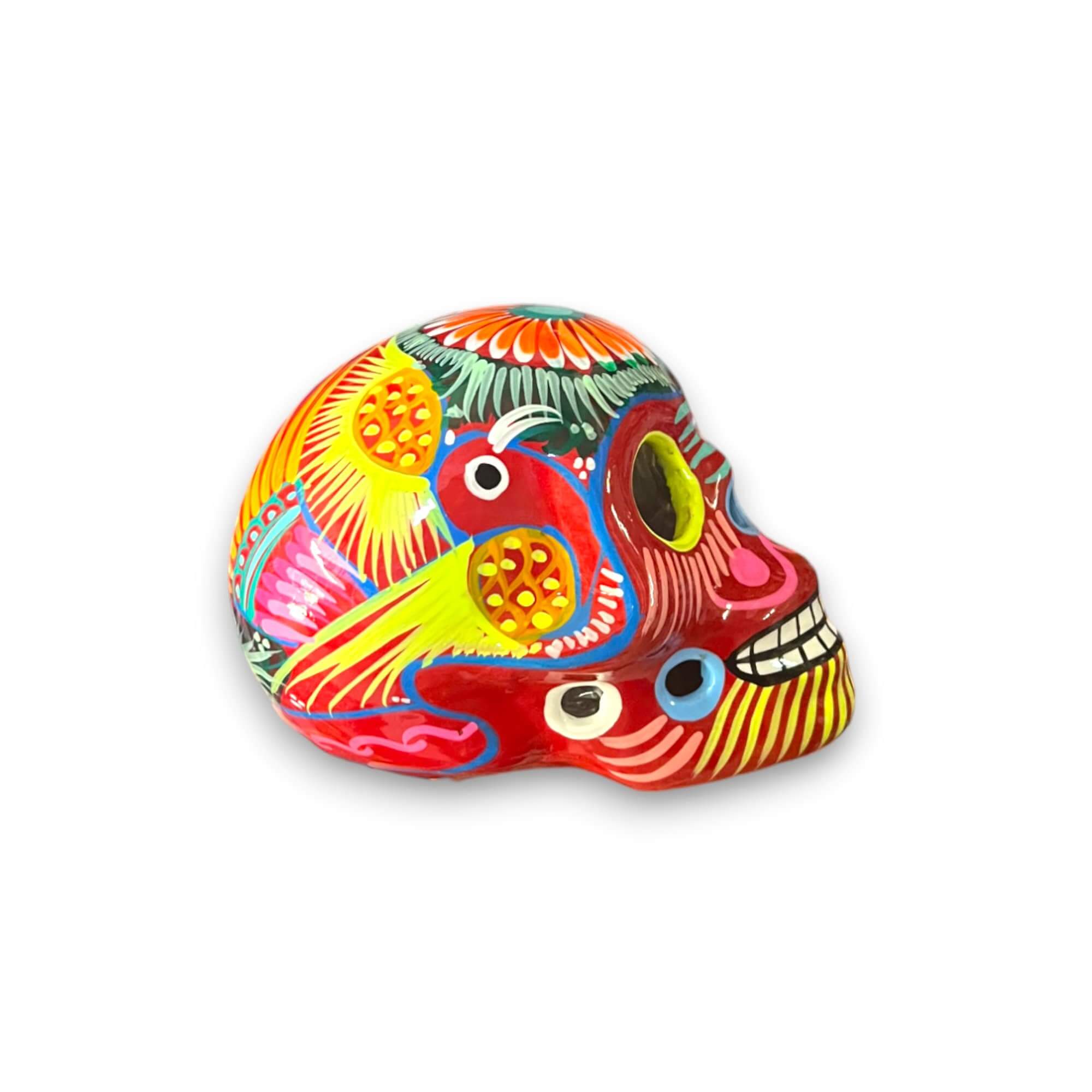 Calavera Guerrero | Arte Grande del Día de Muertos Pintado a Mano