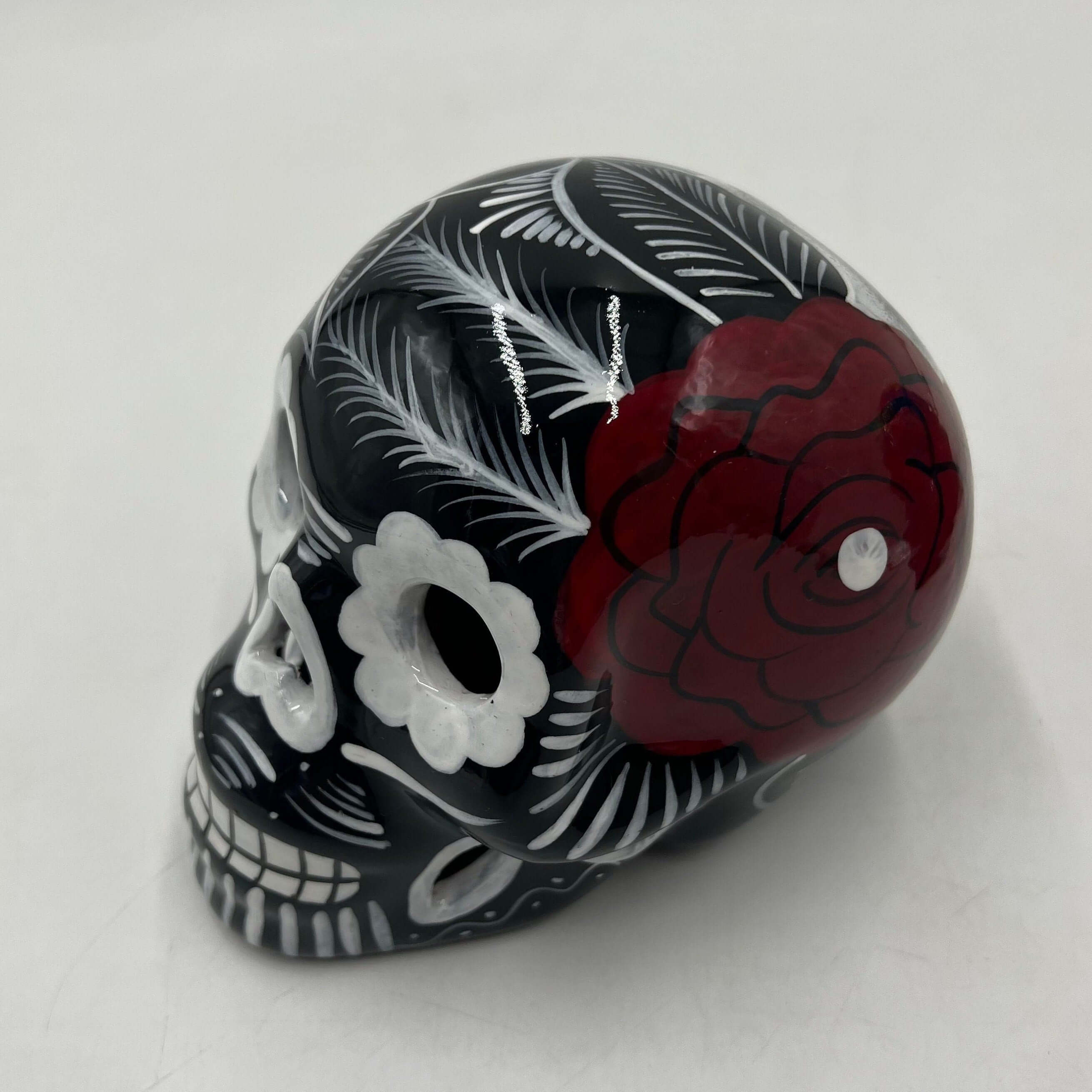 Calavera Guerrero | Arte Grande del Día de Muertos Pintado a Mano