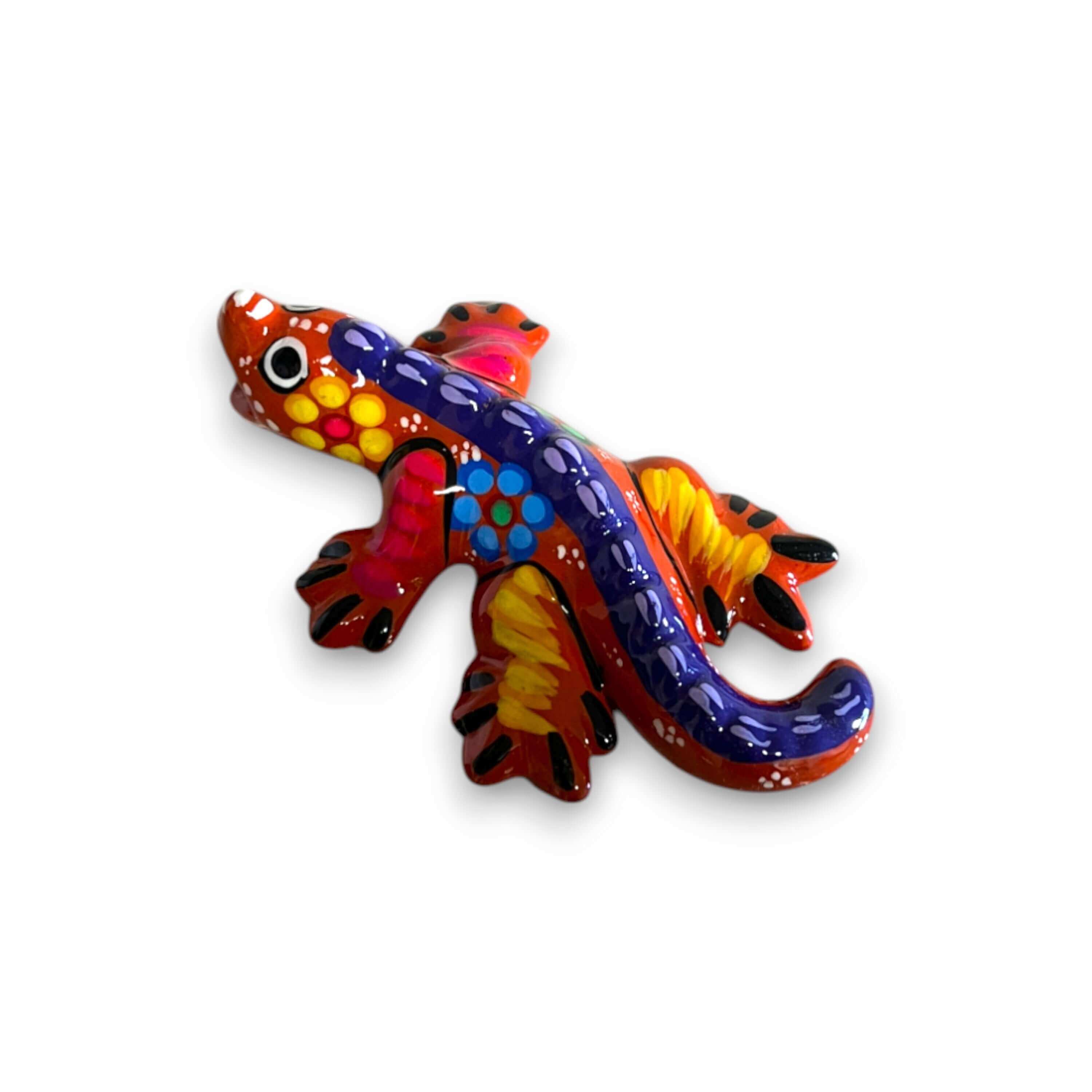 Figura de Iguana Guerrero | Arte Popular Mexicano Colorido Pintado a Mano