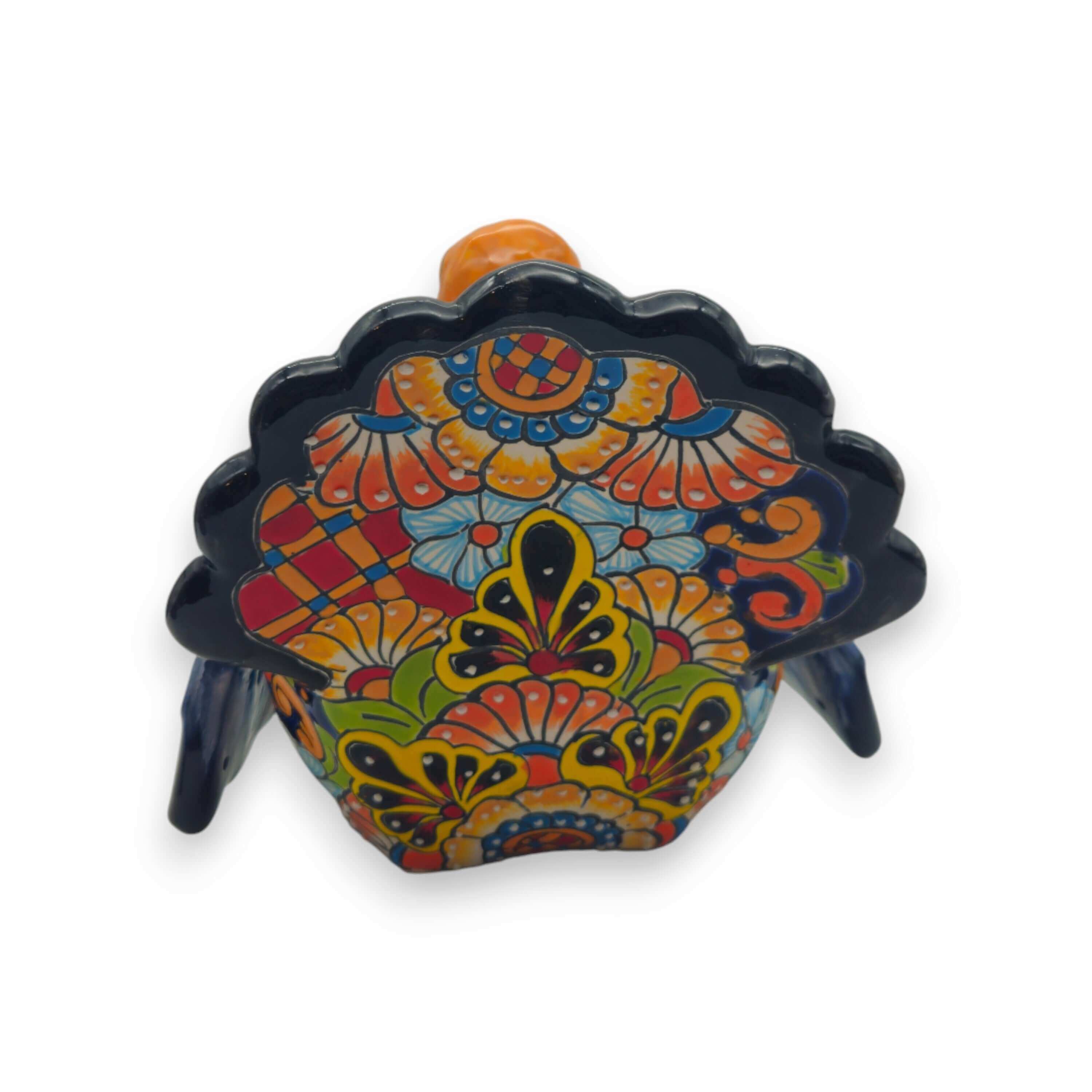Figura de Pavo Talavera Colorida | Arte Popular Mexicano Pintado a Mano