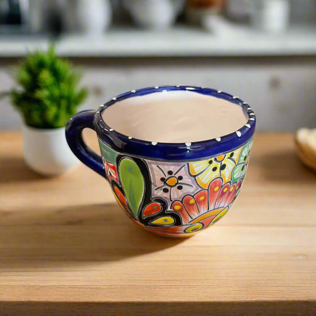 Taza de Café Talavera | Taza de Cerámica Mexicana Pintada a Mano