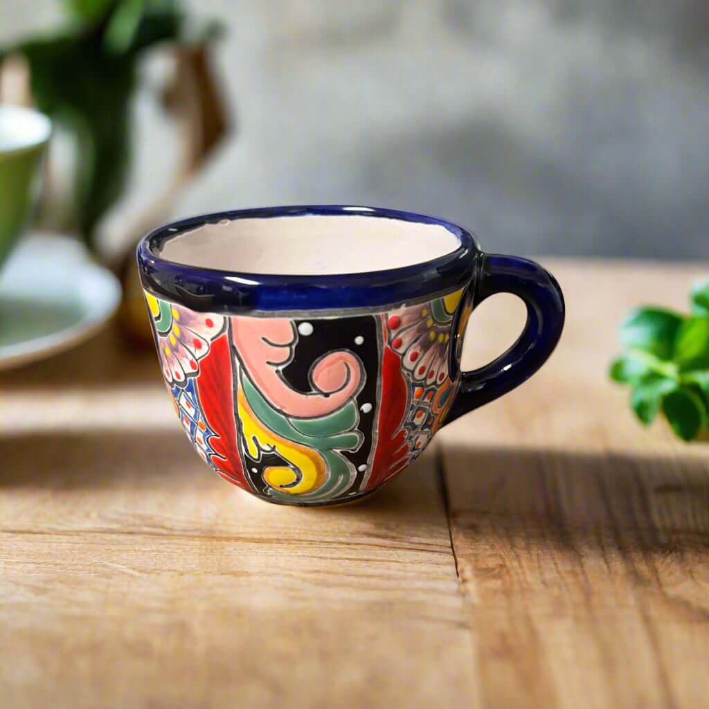 Taza de Café Talavera | Taza de Cerámica Mexicana Pintada a Mano