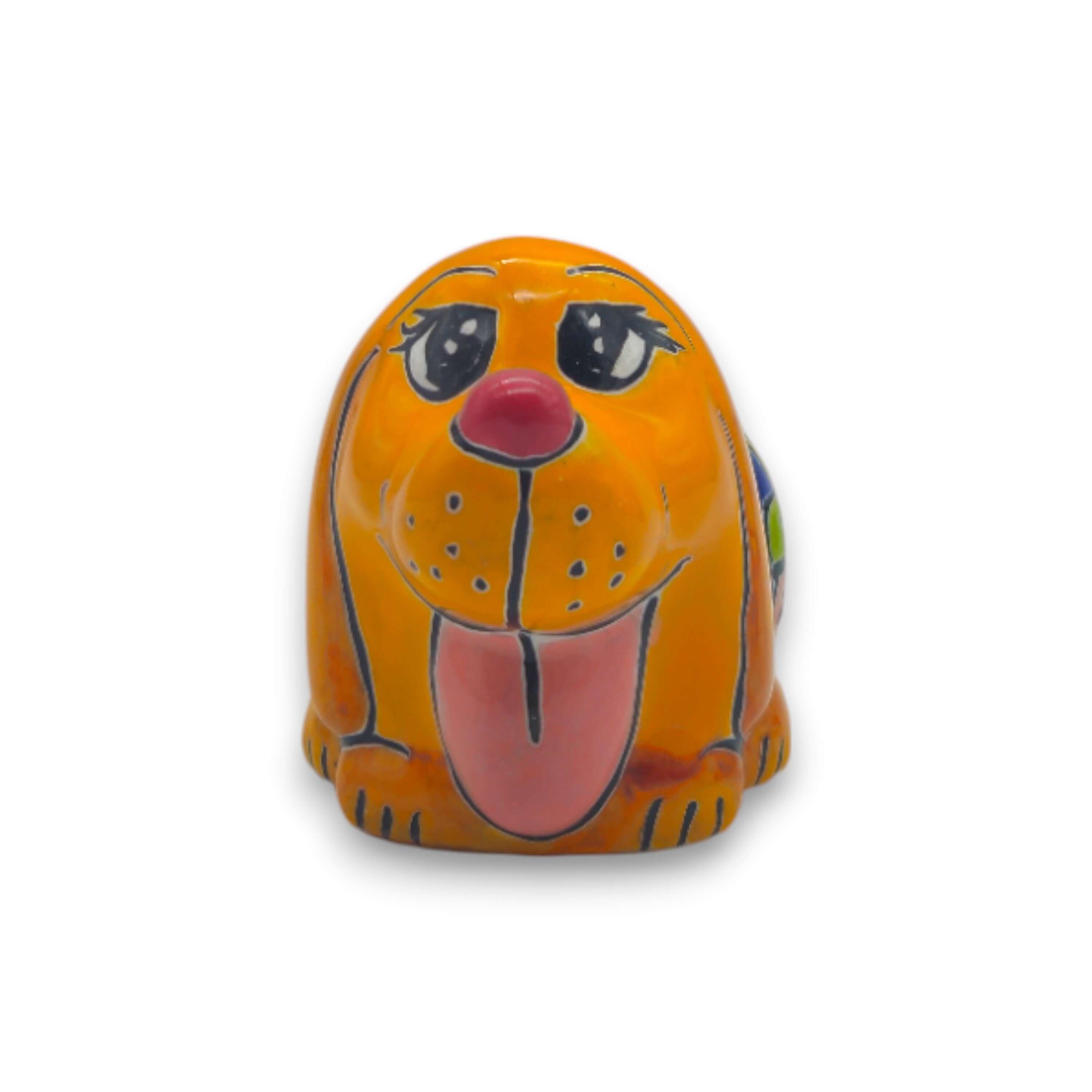 Maceta para perro de Talavera colorida | Figura mexicana pintada a mano