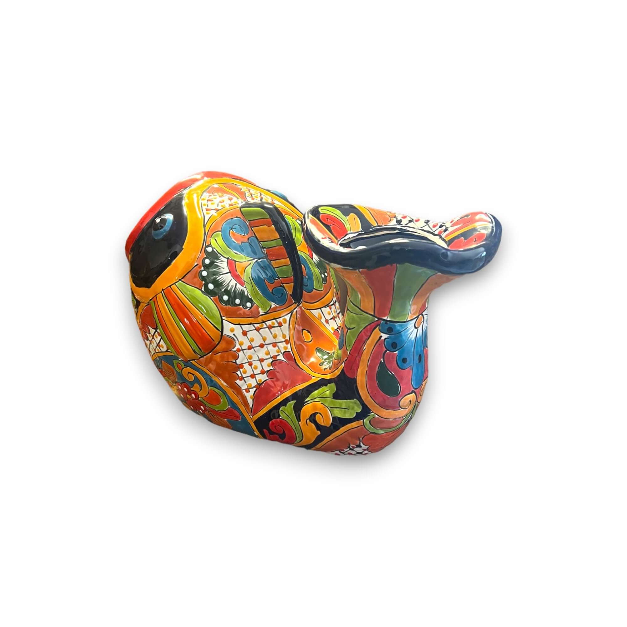 Macetero de Talavera con forma de Pez | Decoración Mexicana de Cerámica Pintada a Mano