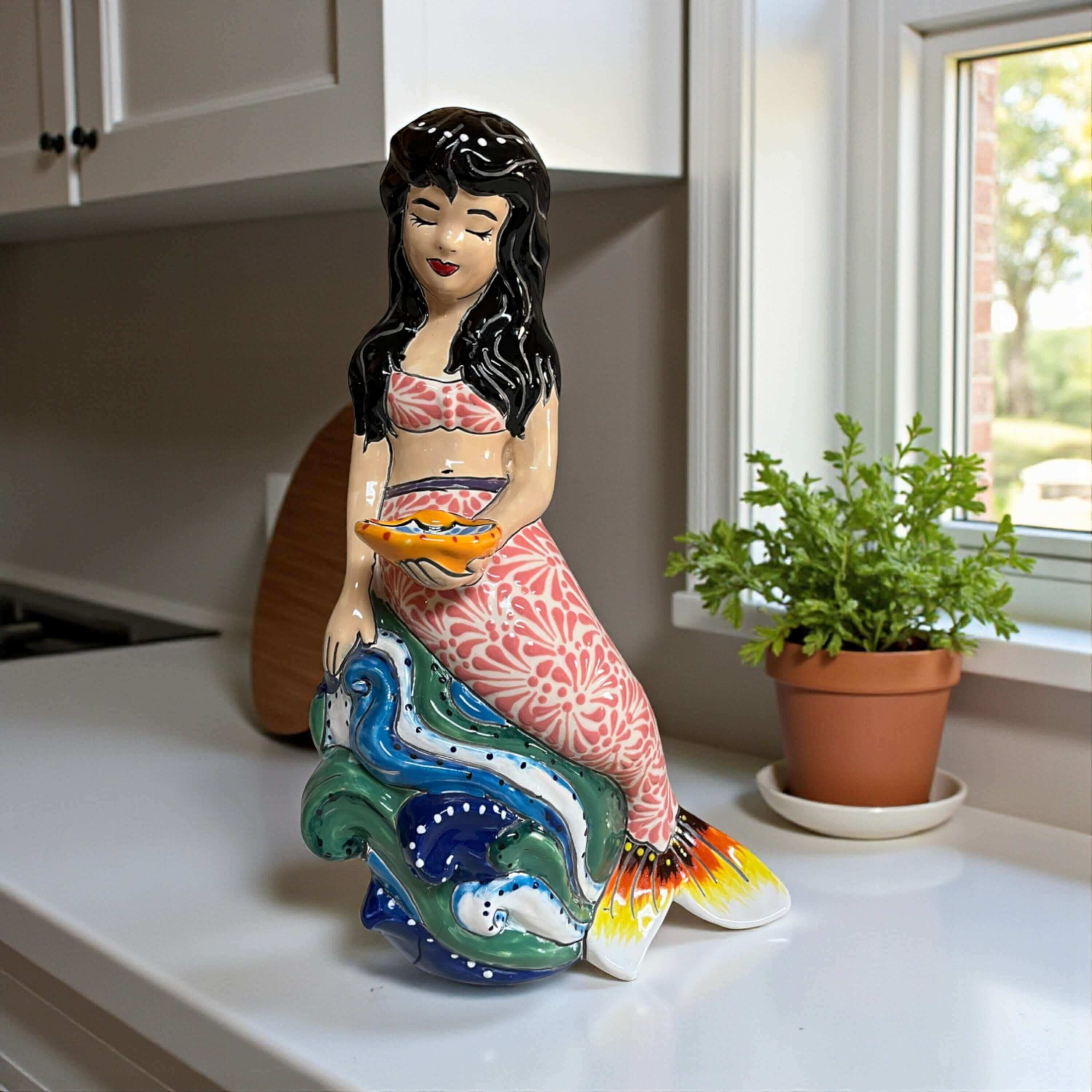 Sirena de Talavera | Cerámica Mexicana Pintada a Mano