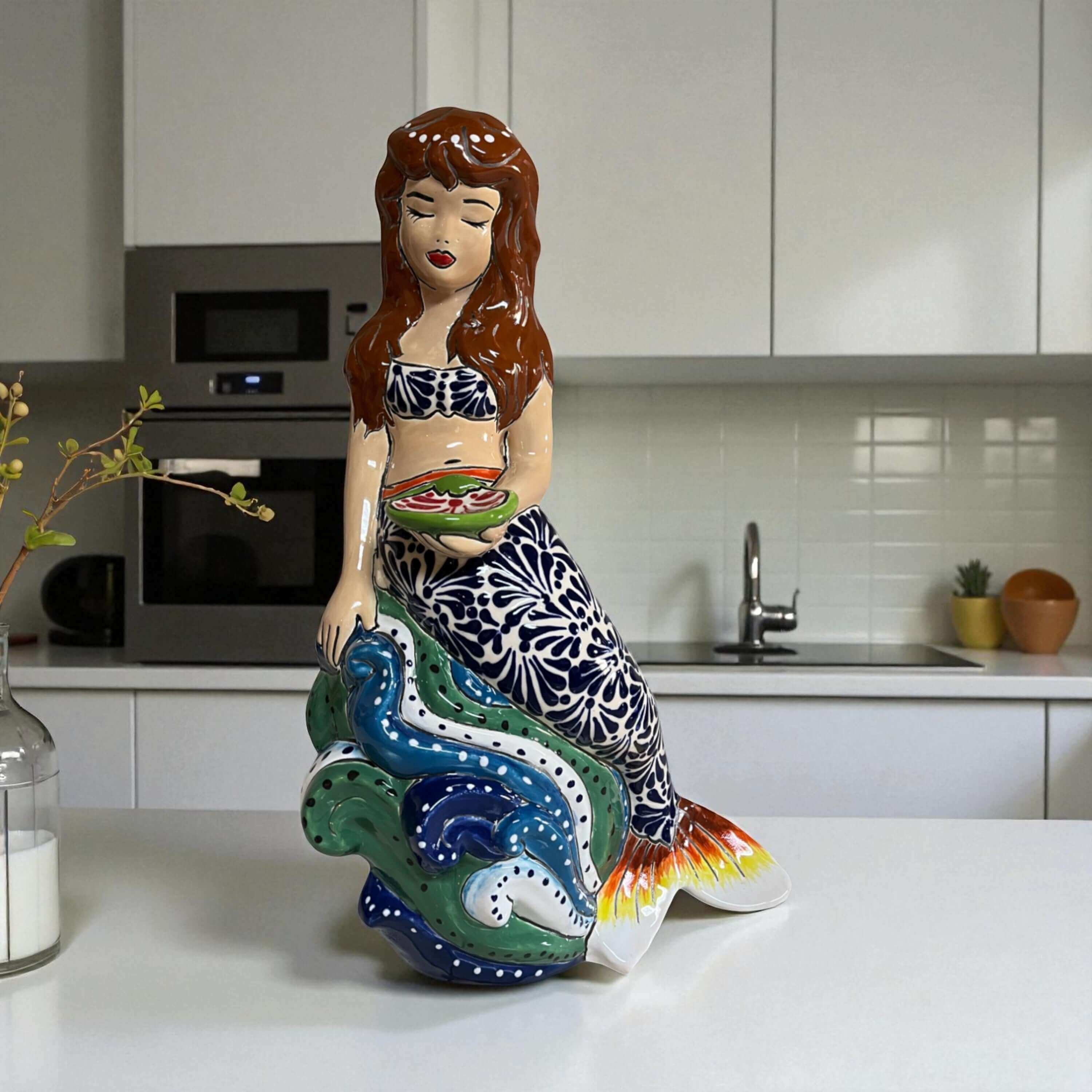 Sirena de Talavera | Cerámica Mexicana Pintada a Mano